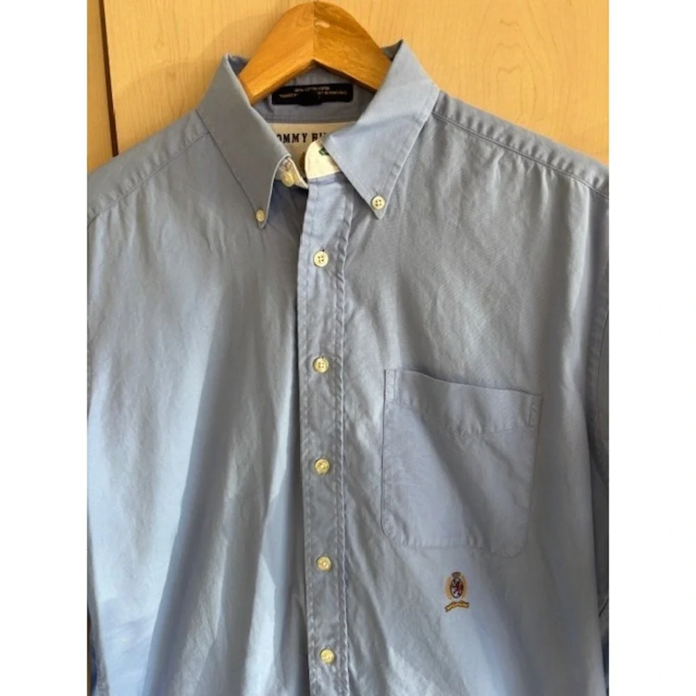 Tommy Hilfiger Button Down Blue Oxford Shirt Men's‎ Size 15.5-34 Long Sleeve